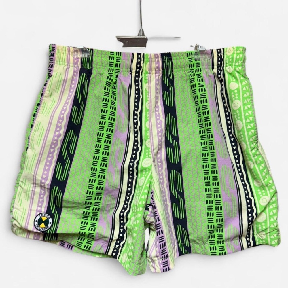 NWT Cross Colours Green and Purple Shorts